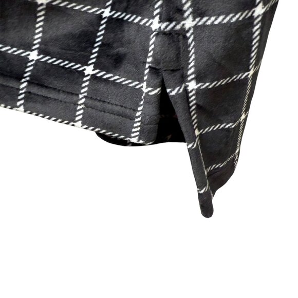 LANDS END Soft Fleece Pullover Plus Size 3X Black Check Velour Womens Top NWOT - Picture 6 of 7